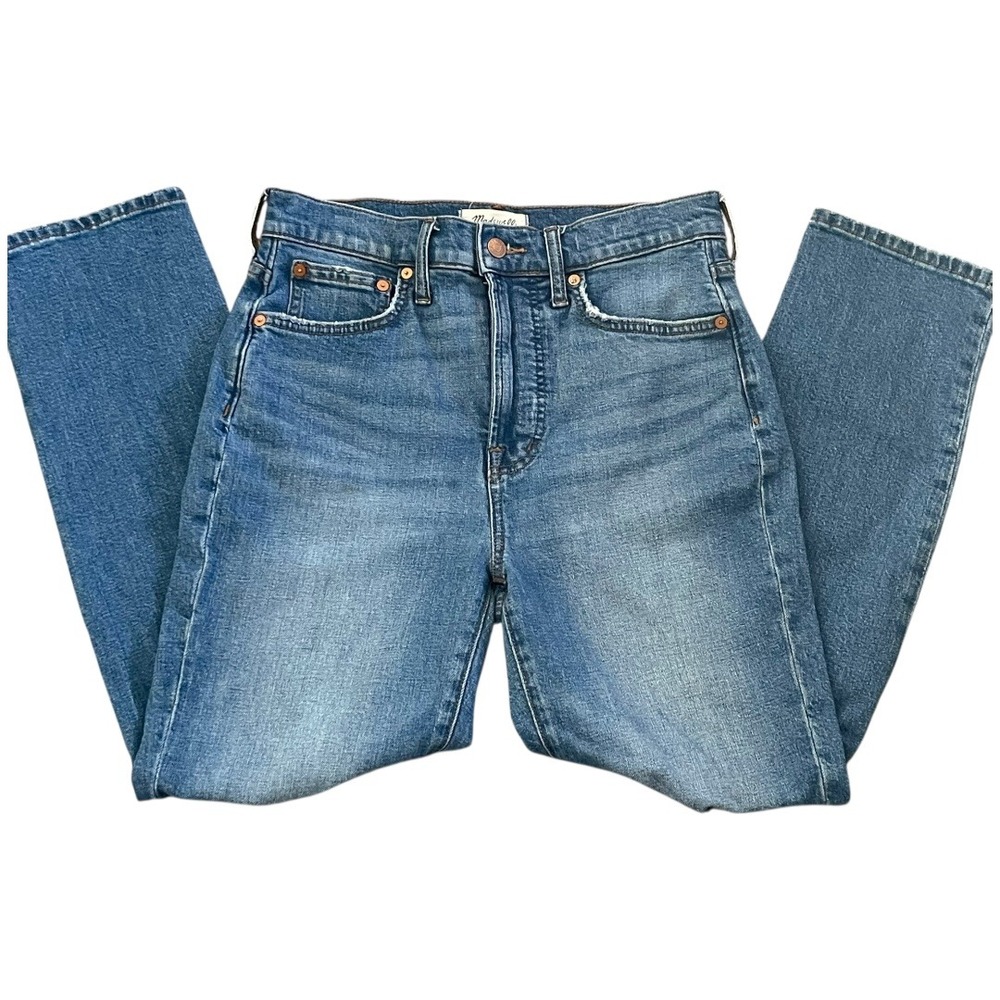 Madewell‎ The Perfect Vintage Crop Jeans Women 27 Blue Distressed High Rise - Picture 4 of 8